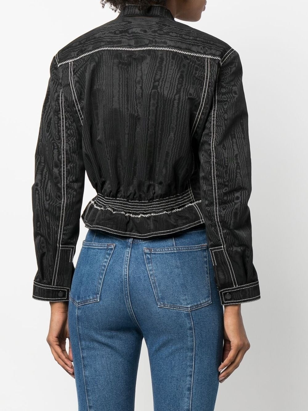 moiré-effect fitted jacket - 4