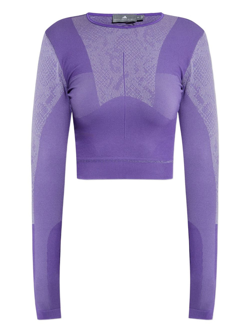 snakeskin-pattern long-sleeve top 1