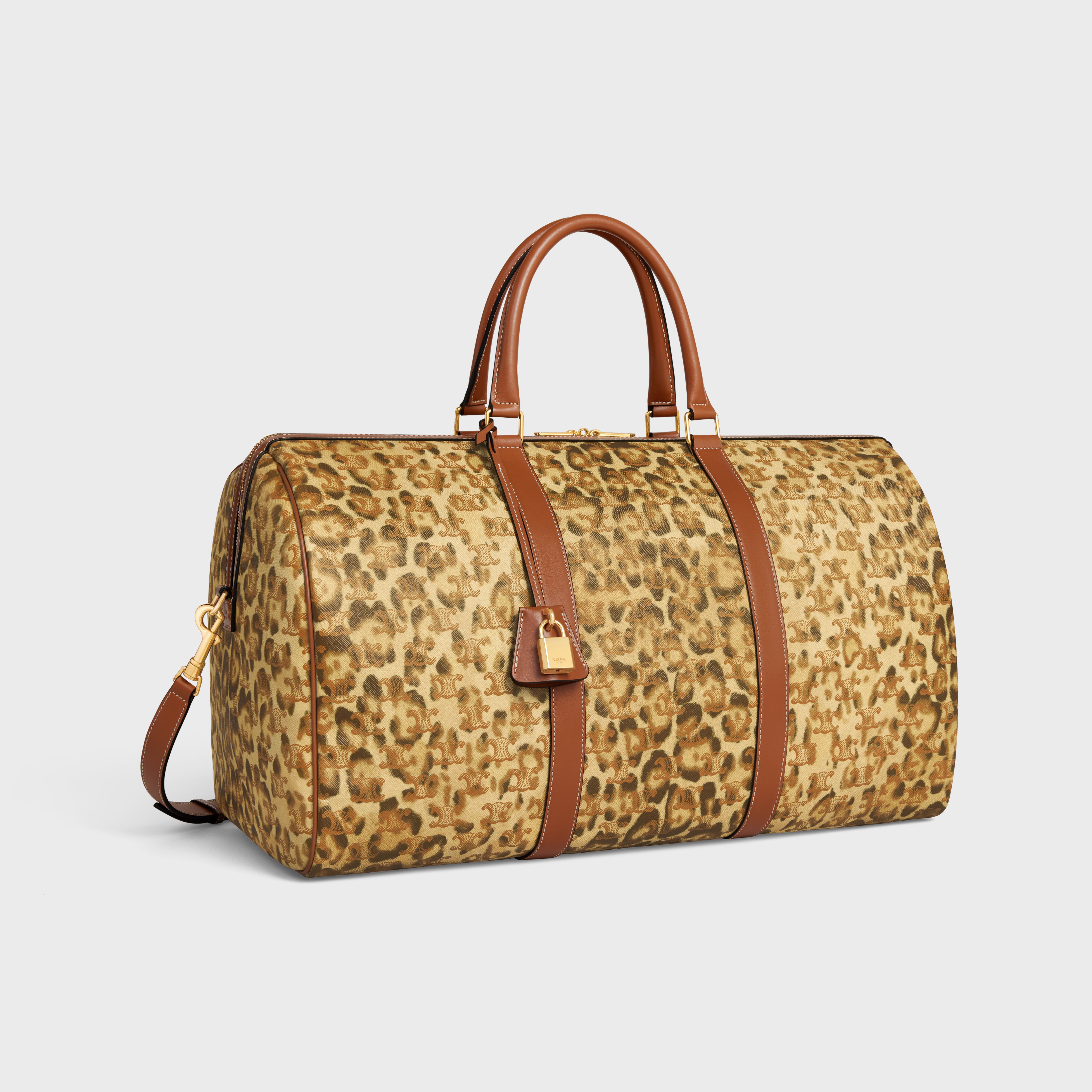 Large Travel Bag in Triomphe Canvas with leopard print - 2