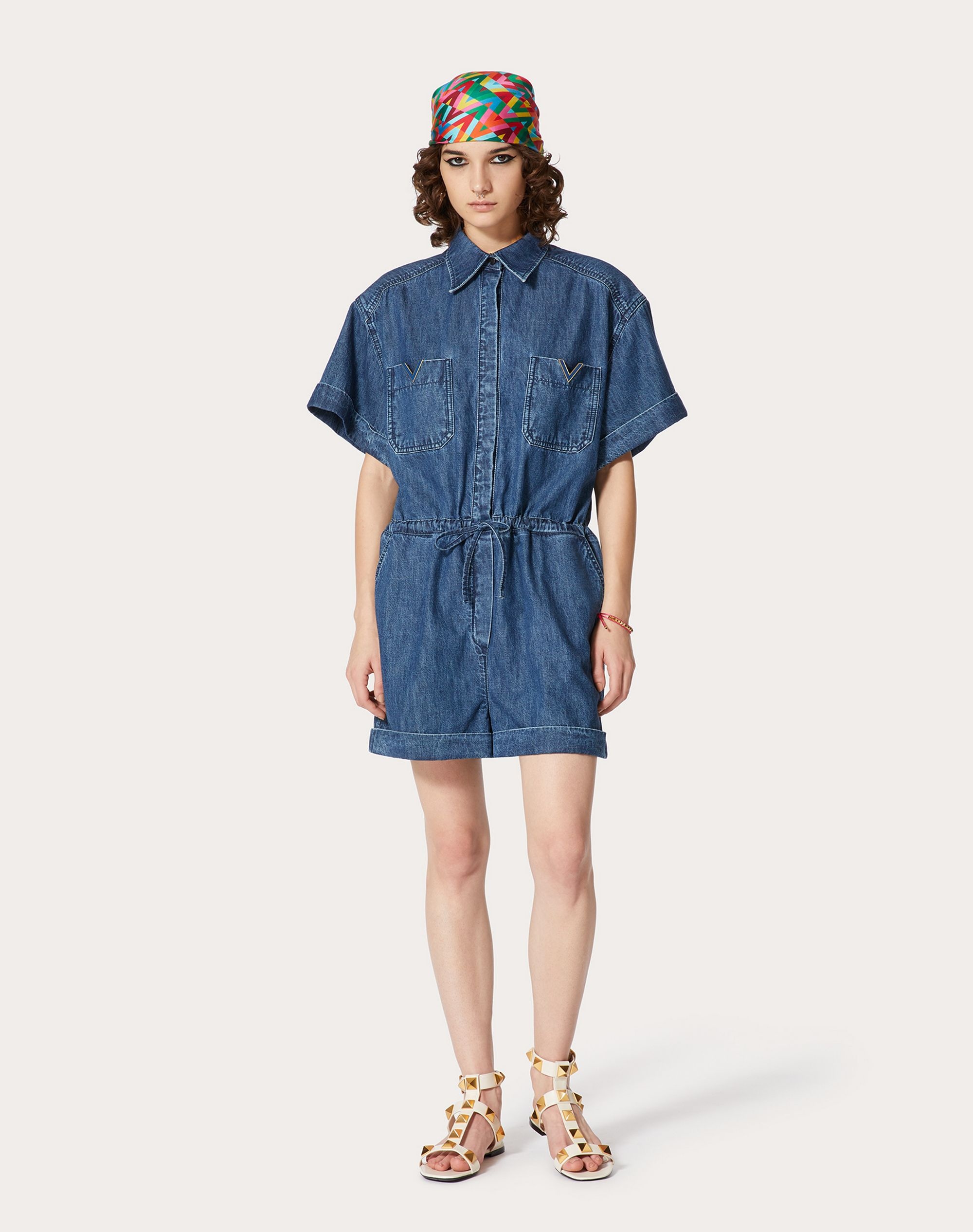 JUMPSUIT IN CHAMBRAY DENIM - 3