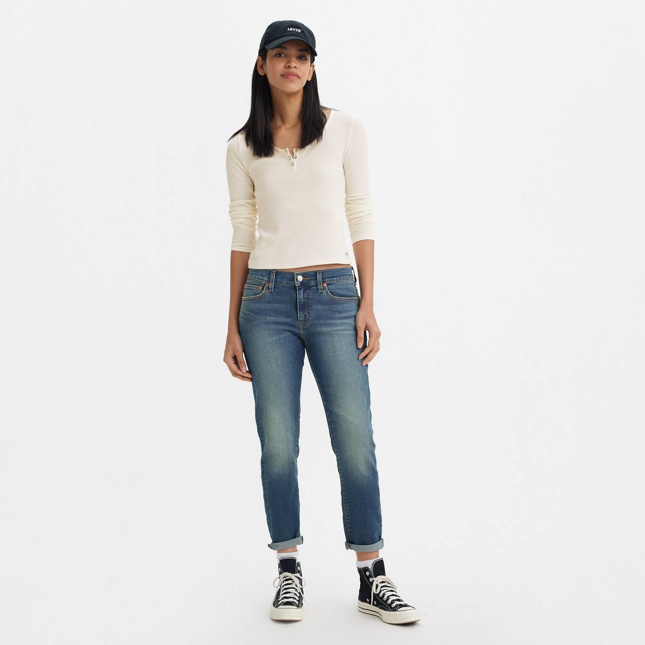 MID RISE BOYFRIEND WOMEN'S JEANS - 2
