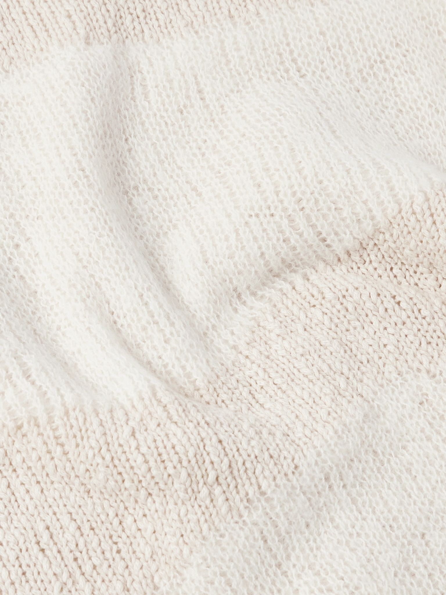 Popover Distressed Striped Cotton and Linen-Blend Sweater Neutral - 4