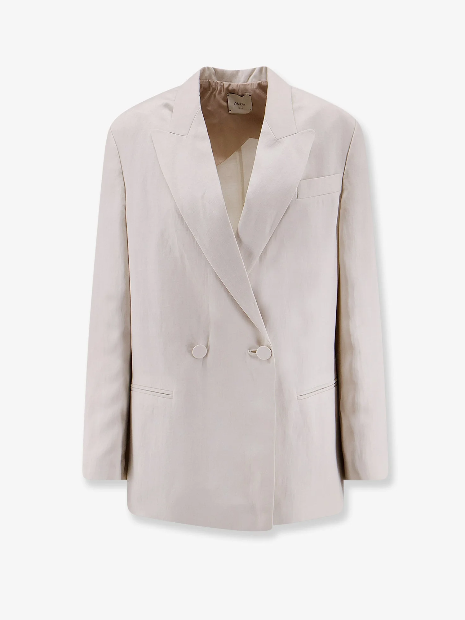 Alysi Double-Breasted Lyocell And Linen Blazer - 1