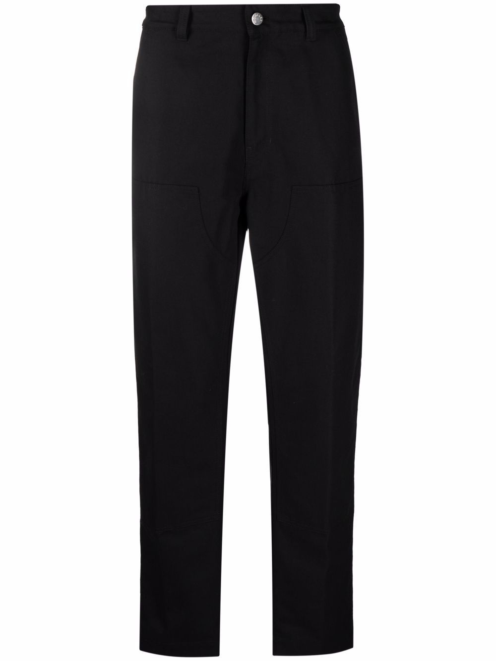 contrast-panel detail straight-leg trousers - 1