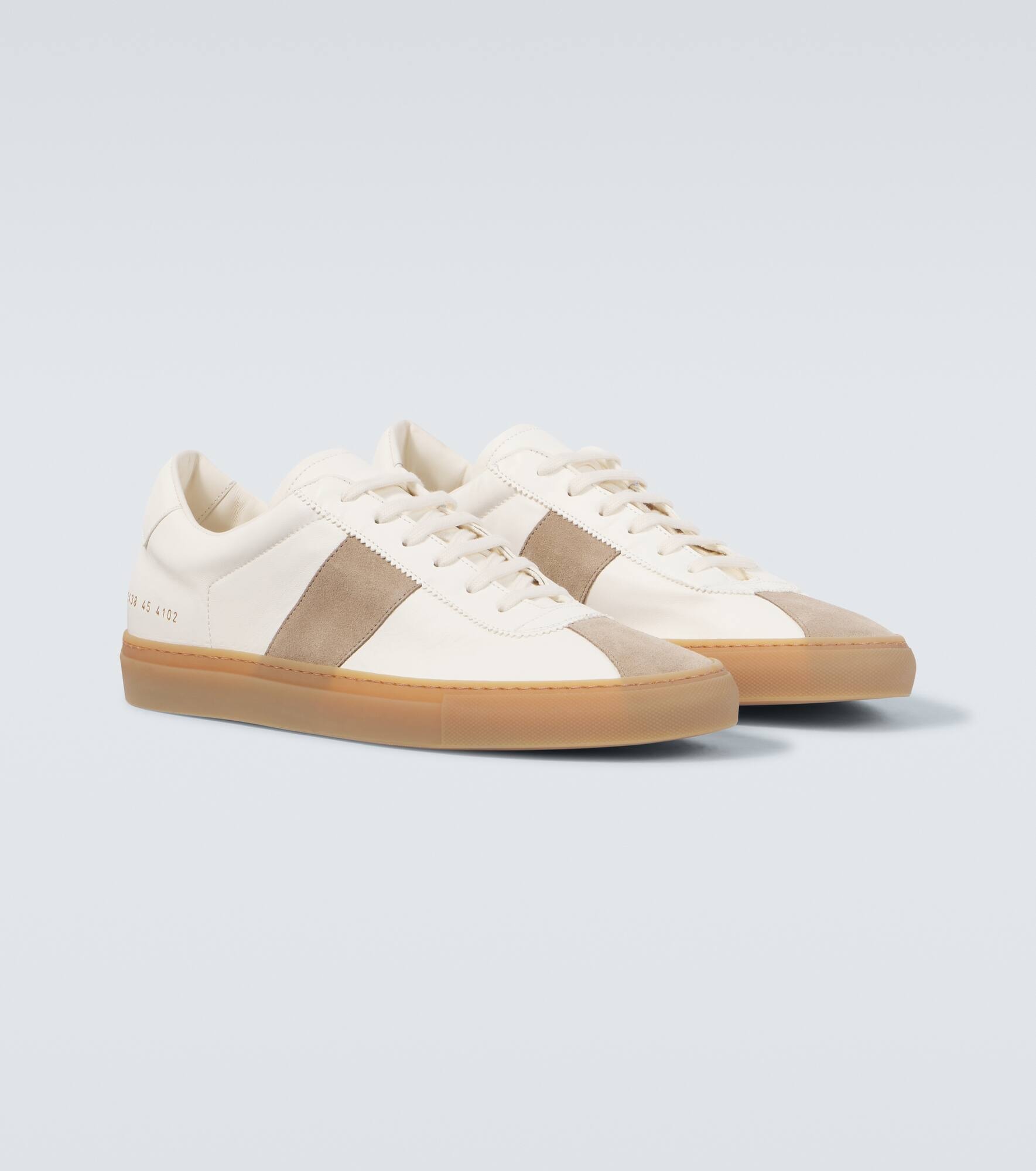 Tennis suede-trimmed leather sneakers - 5