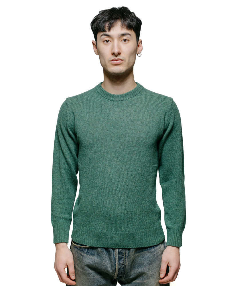 The Real McCoys MC21114 Wool Crewneck Sweater Kelly Green outlook