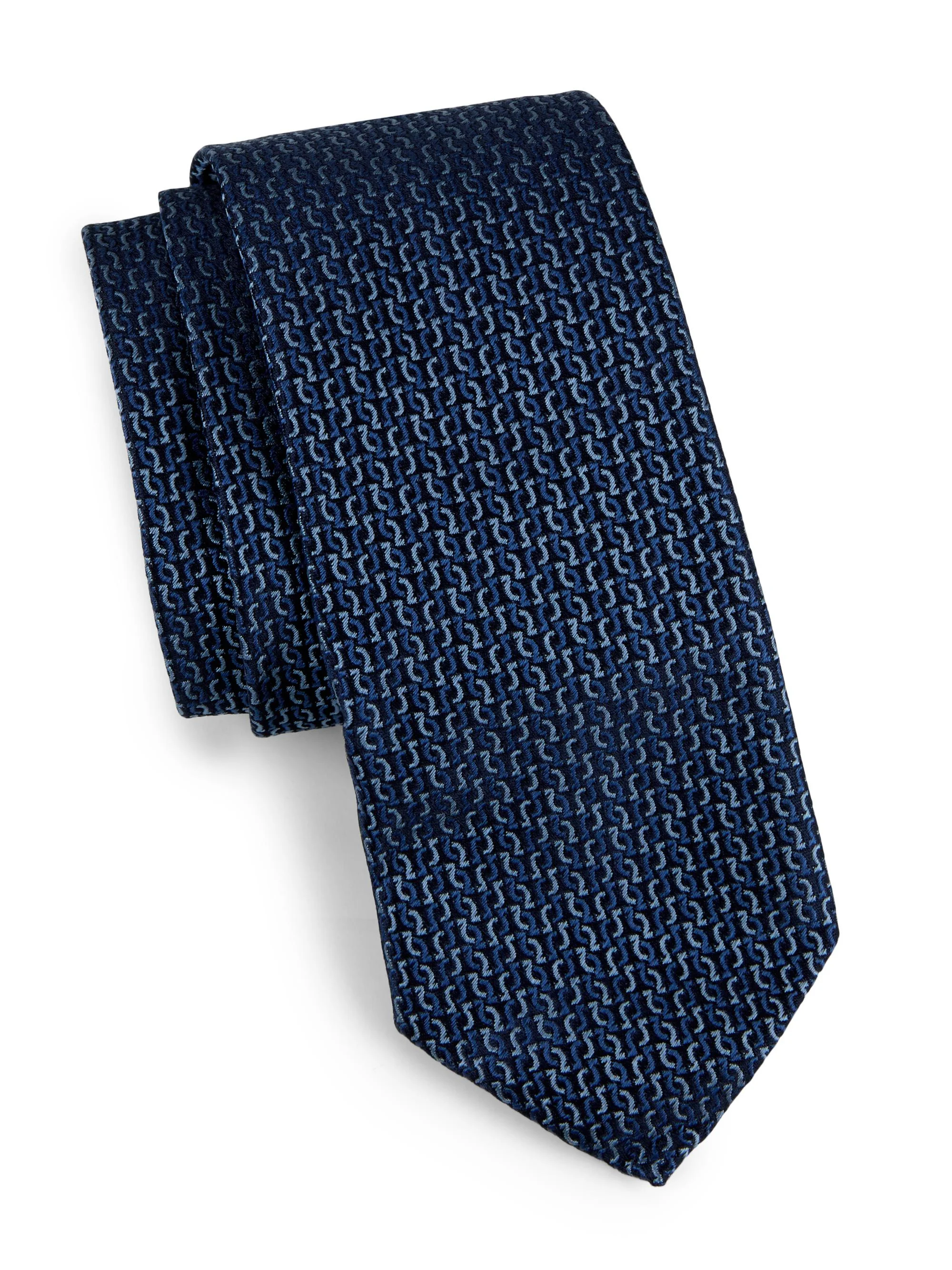 Men's Jacquard Silk Tie - Blue Scuro - 1