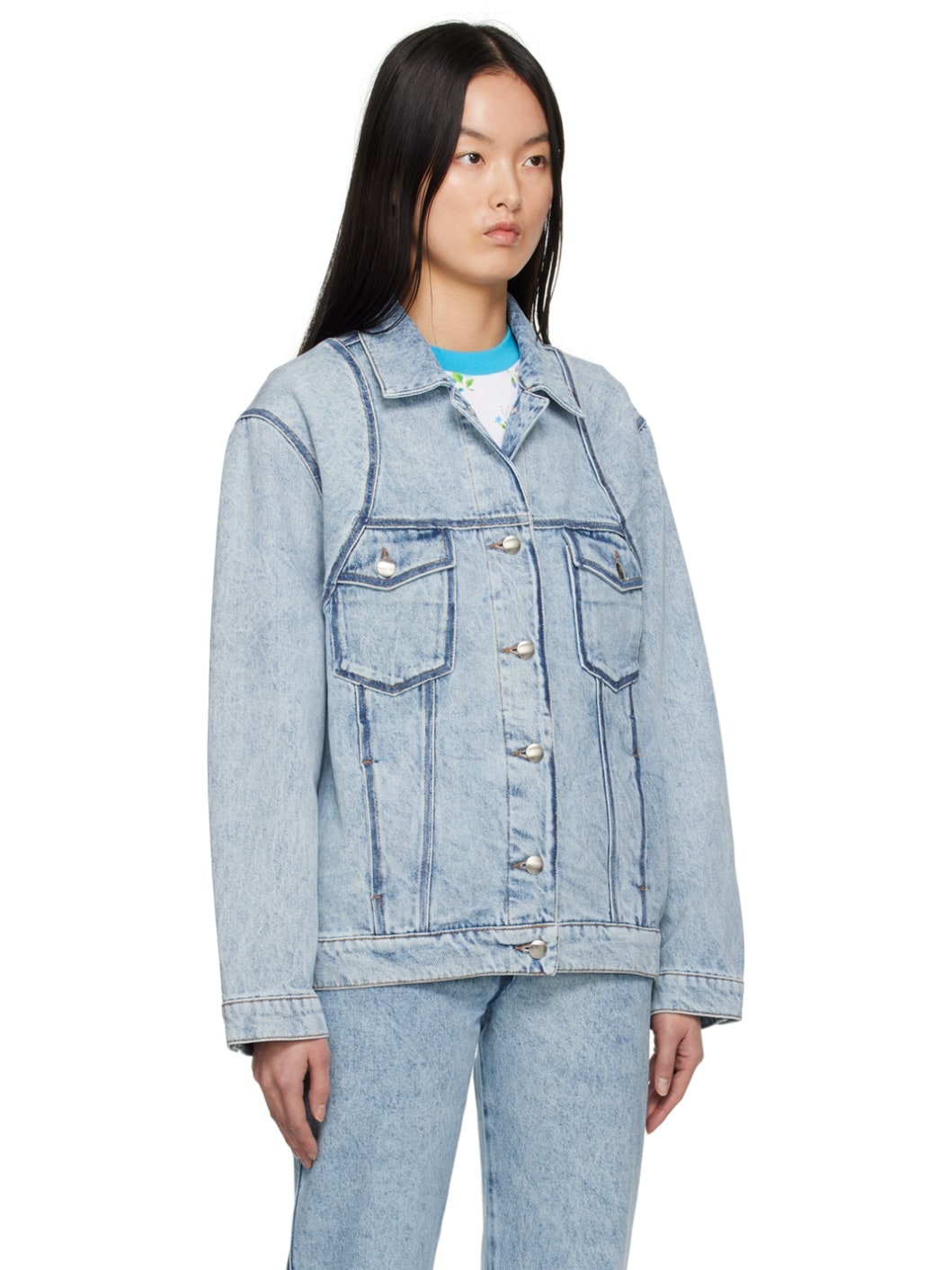 Blue Washed-Out Denim Jacket - 2