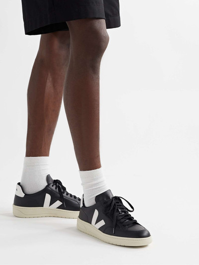 VEJA V-12 Suede-Trimmed Leather Sneakers outlook