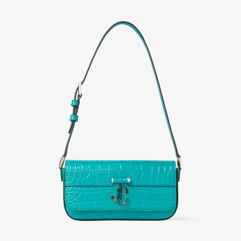 Avenue Mini Shoulder
Peacock Croc-Embossed Leather Mini Shoulder Bag 1