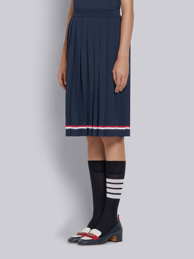 Thom Browne Navy Viscose Elite Pleated Skirt outlook