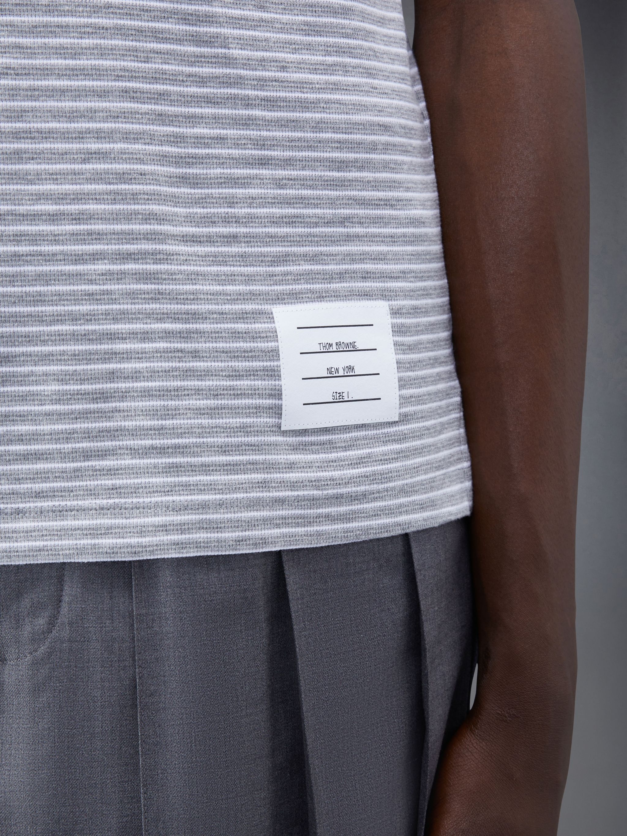 Pinstripe Micro Waffle Pocket Polo - 6