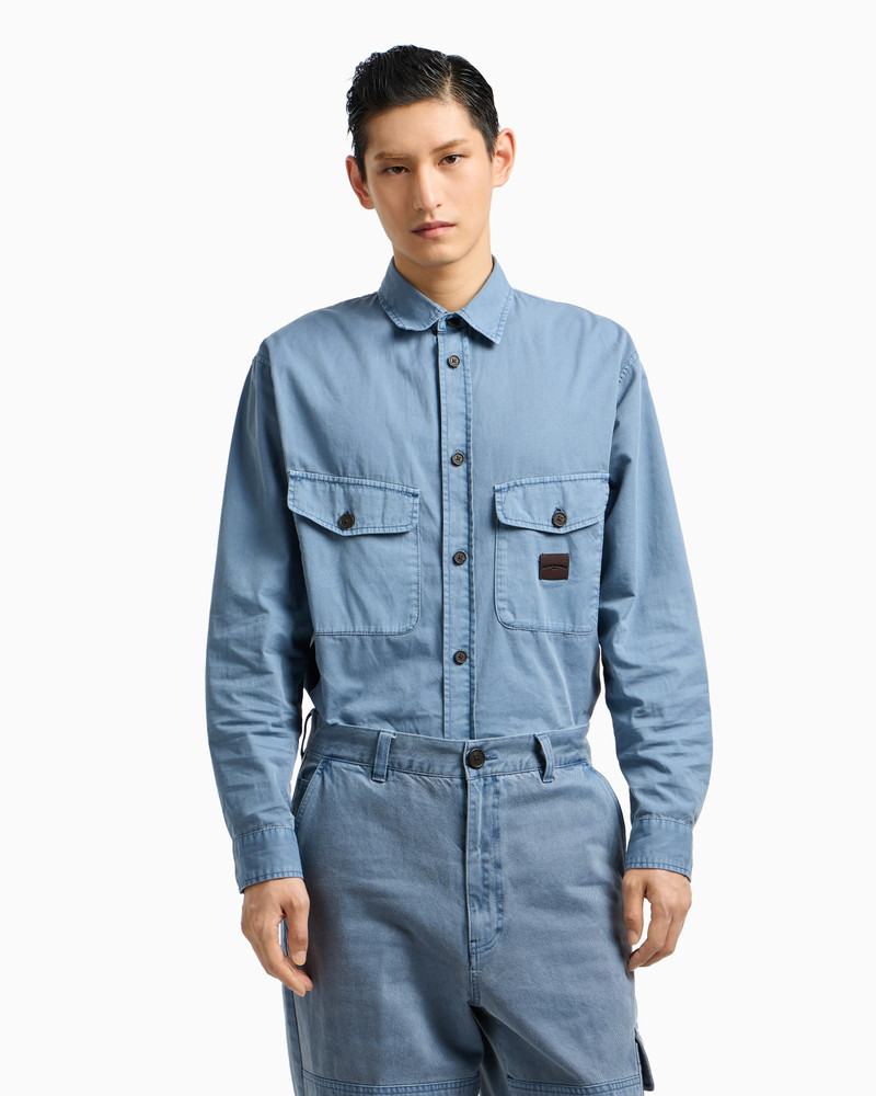 EMPORIO ARMANI COMFORT-FIT SHIRT WITH WASHED TWILL POCKETS outlook