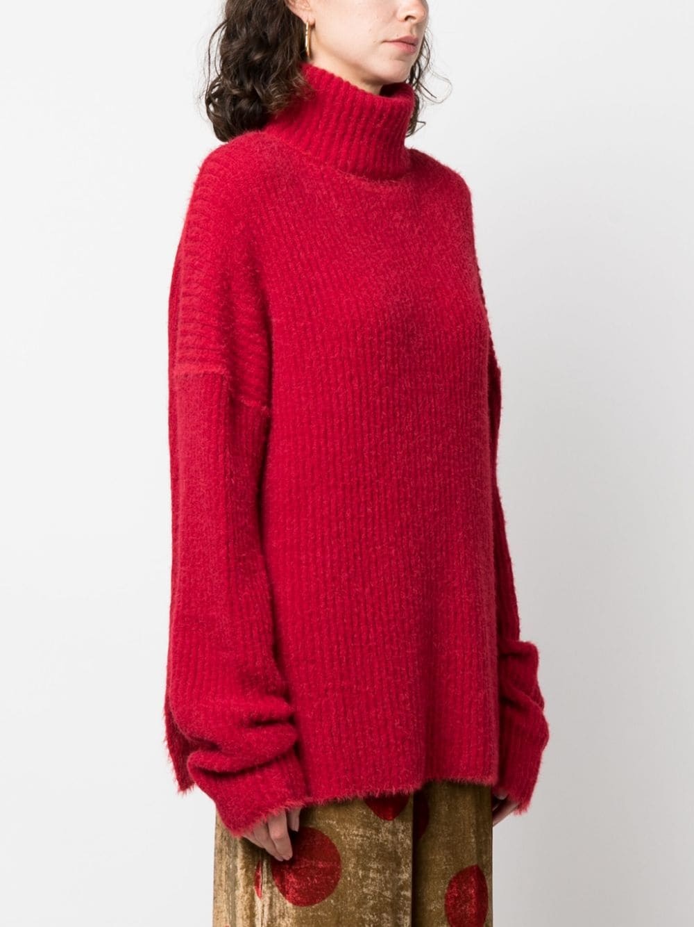 roll-neck ribbed-knit jumper - 3