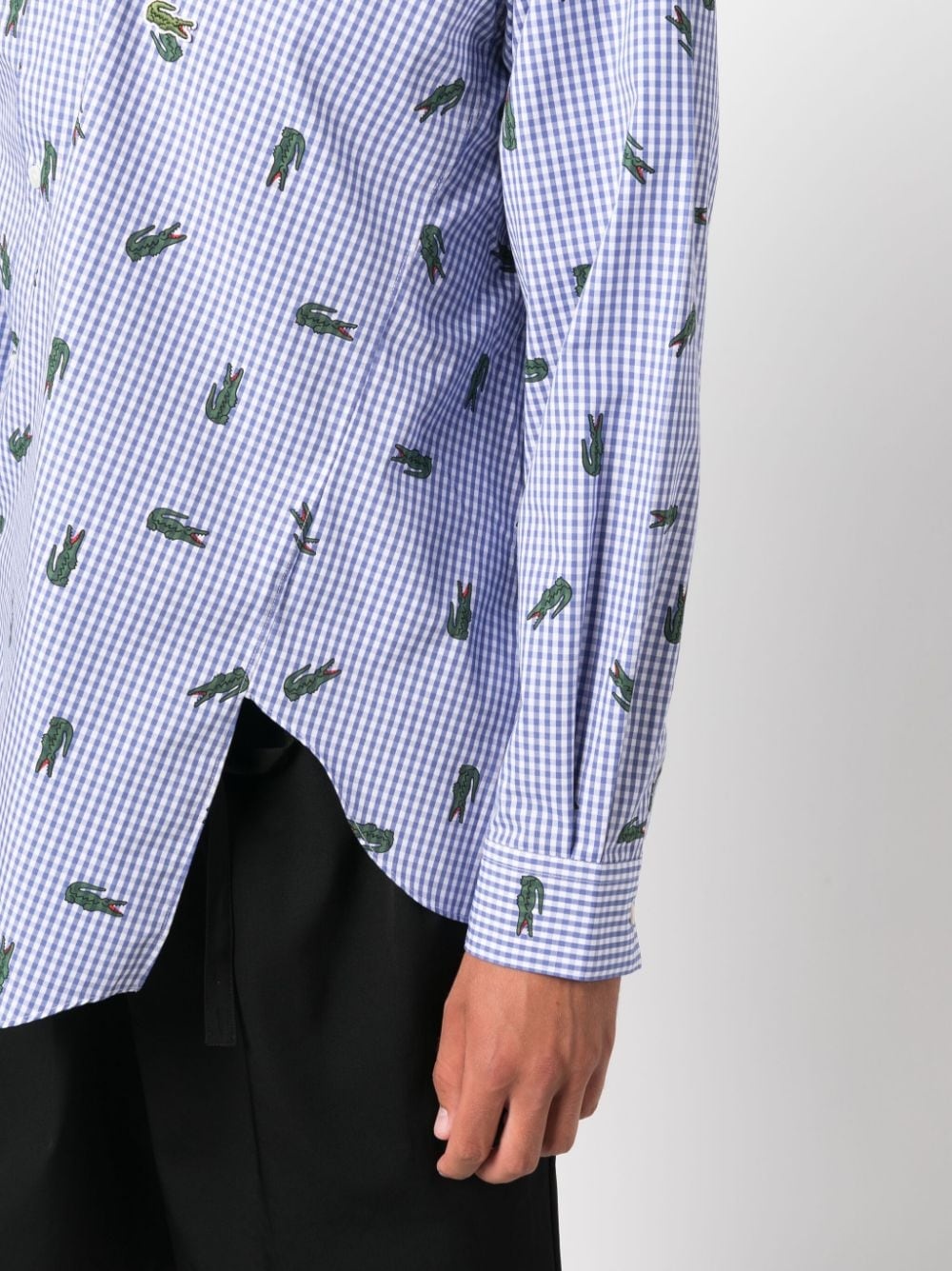 logo-print check-pattern shirt - 5