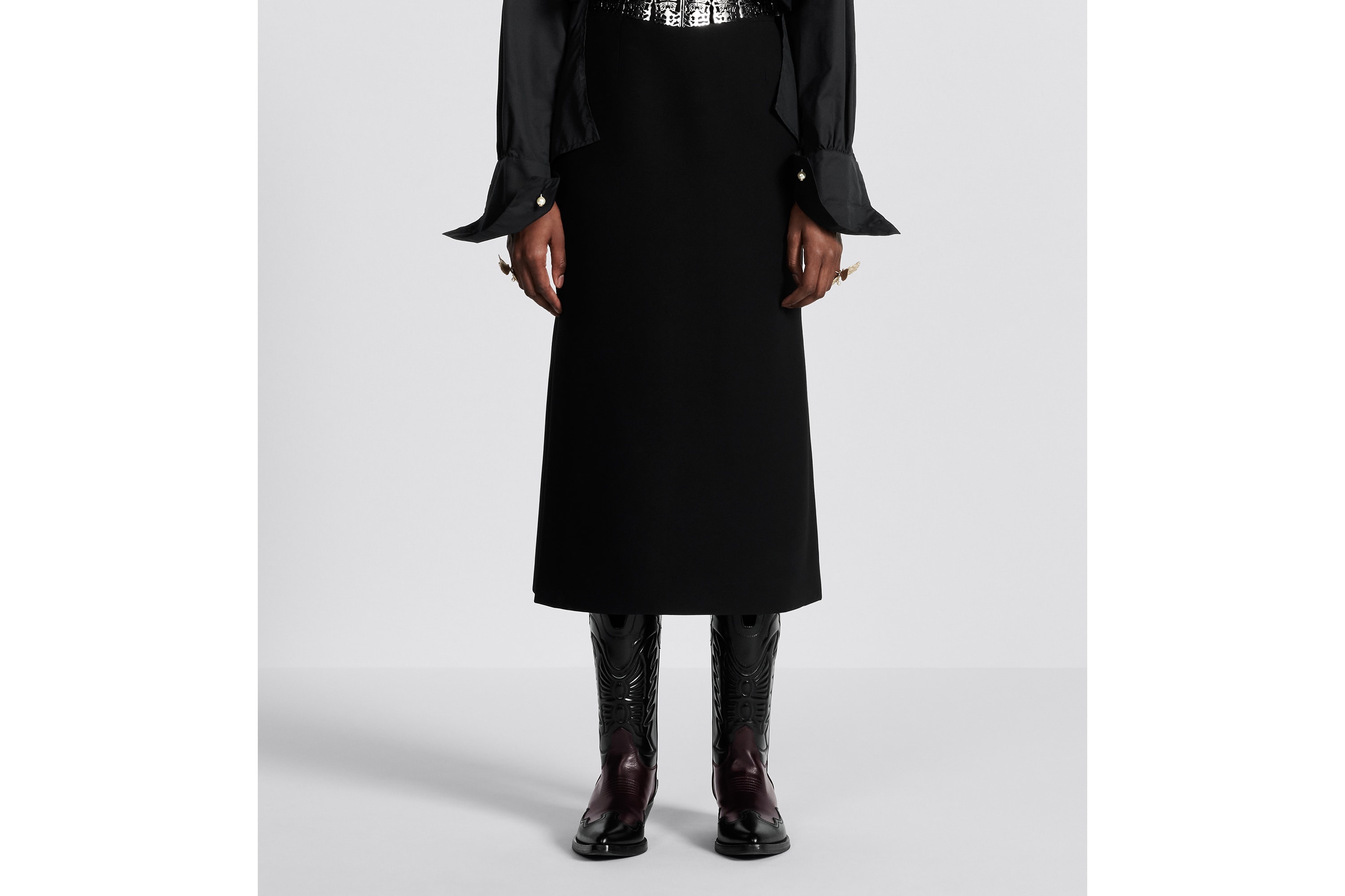 Mid-Length Straight-Cut Skirt - 7