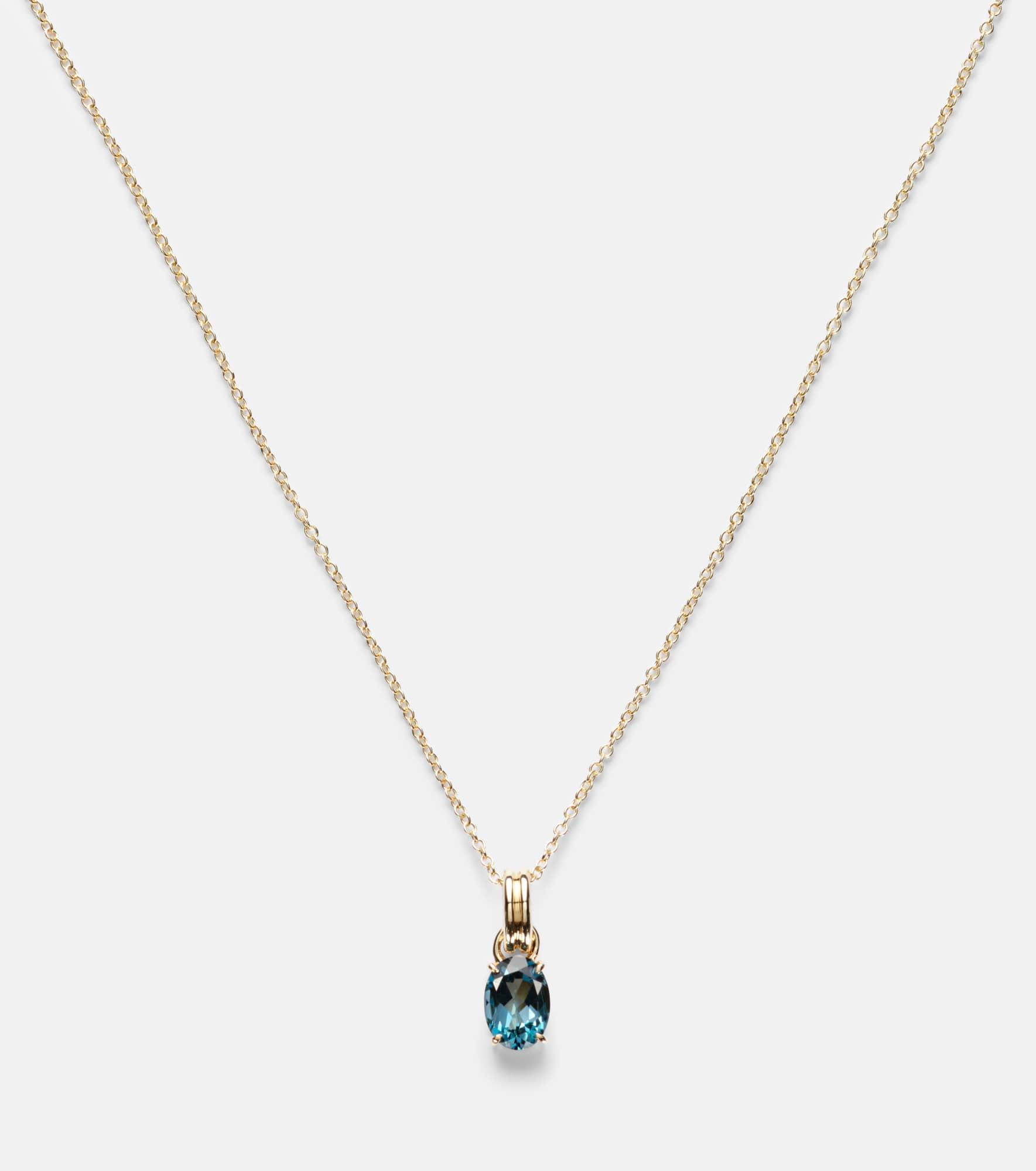 Serenity 14kt gold charm necklace with spinel - 4
