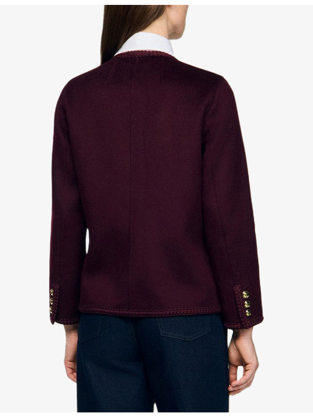 Round-Neck Four-Pocket Wool-Blend Jacket - 5