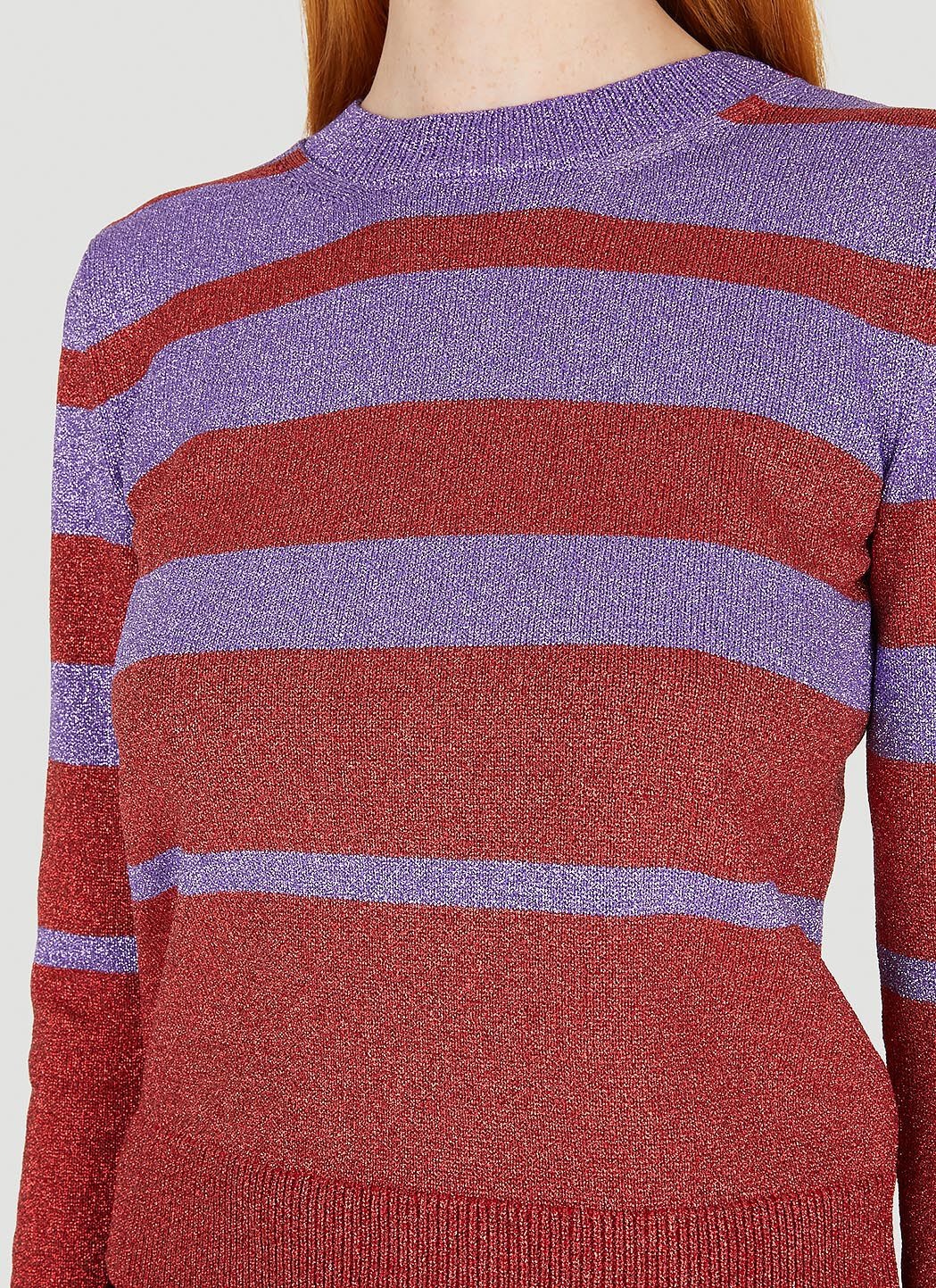 Metallic Striped Sweater - 5