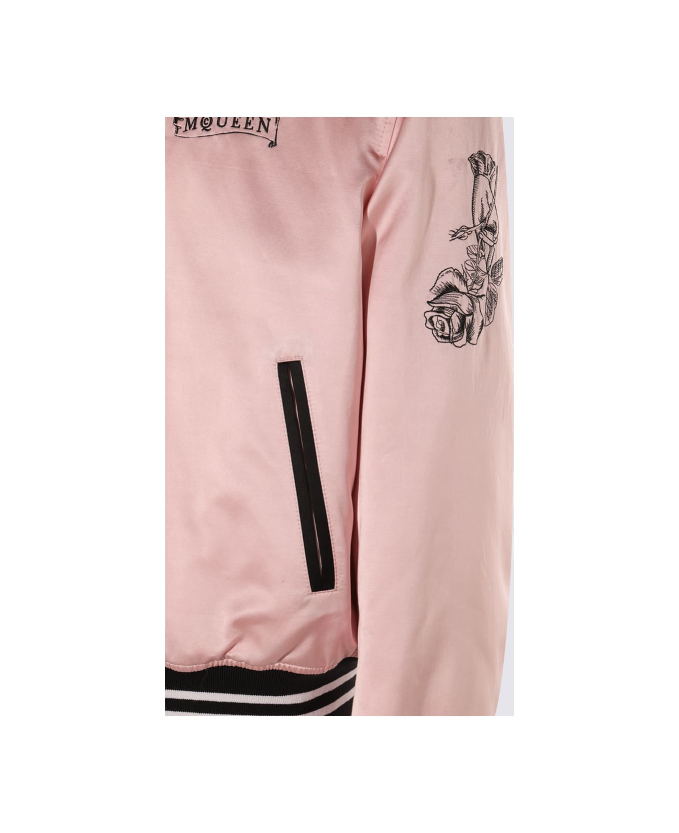 Pink And Black Cotton Casual Jacket - 4