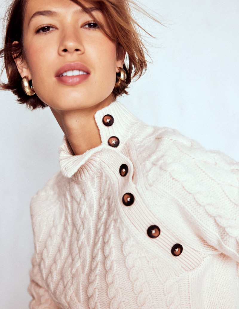 Amara Merino Cable Sweater-Warm Ivory 5