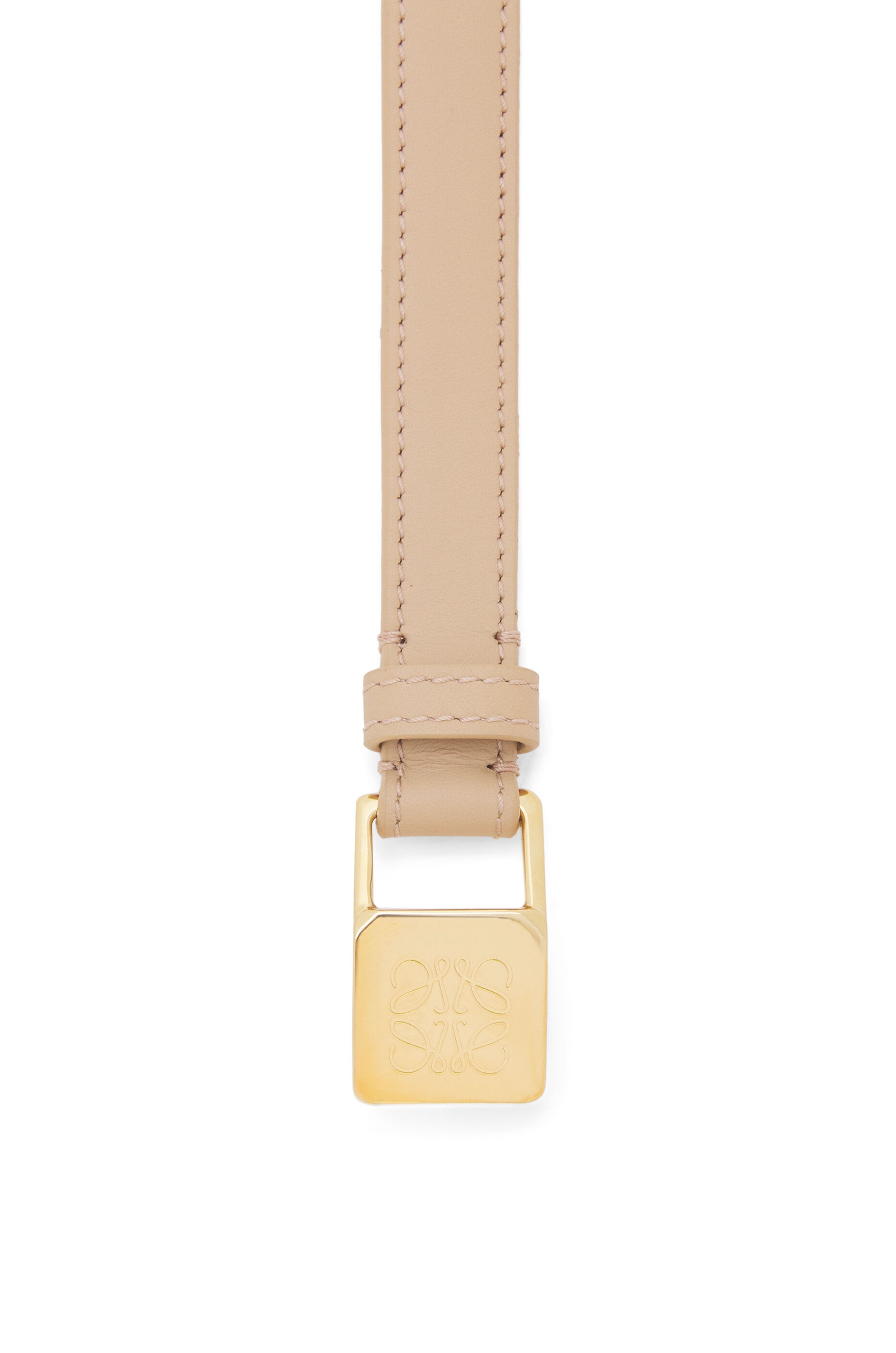 Amazona padlock belt in  smooth calfskin and brass - 2