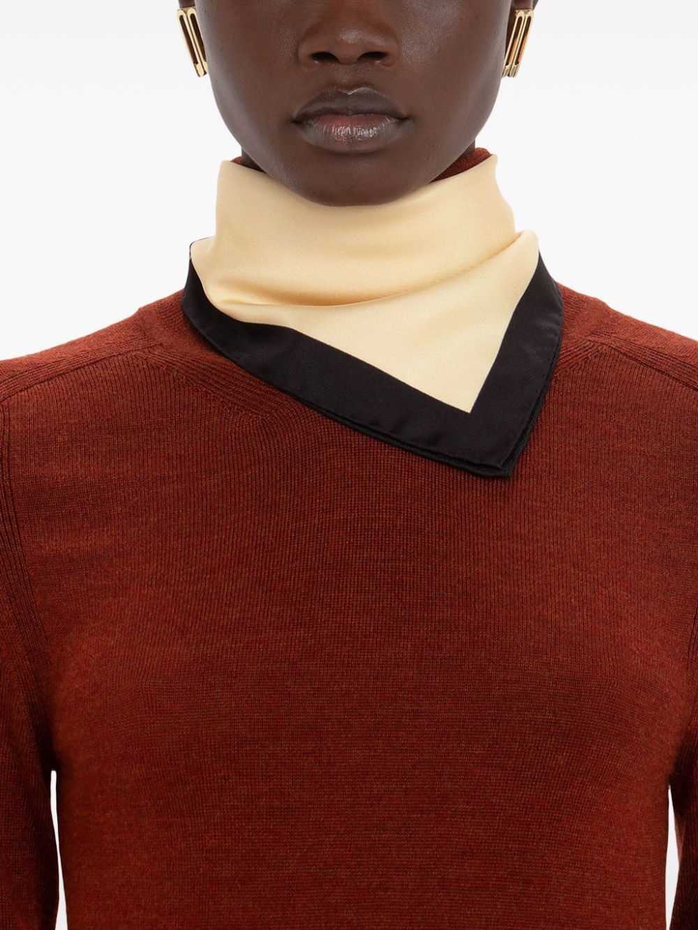 colour block-print silk scarf - 4