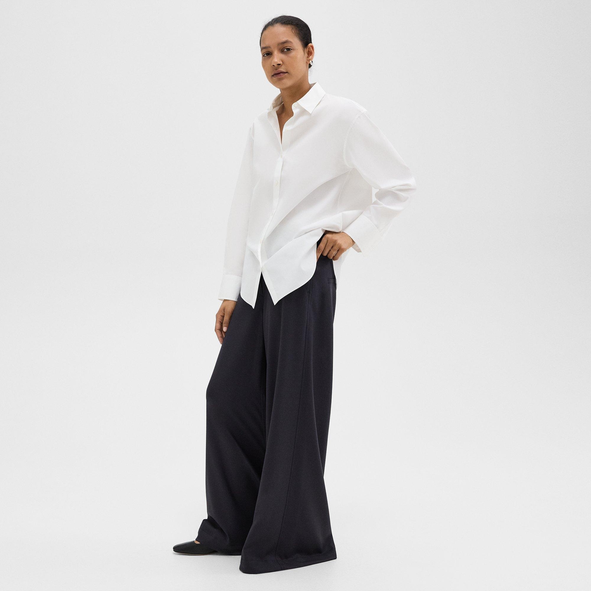 Ultra Wide-Leg Pant in Stretch Flannel - 3