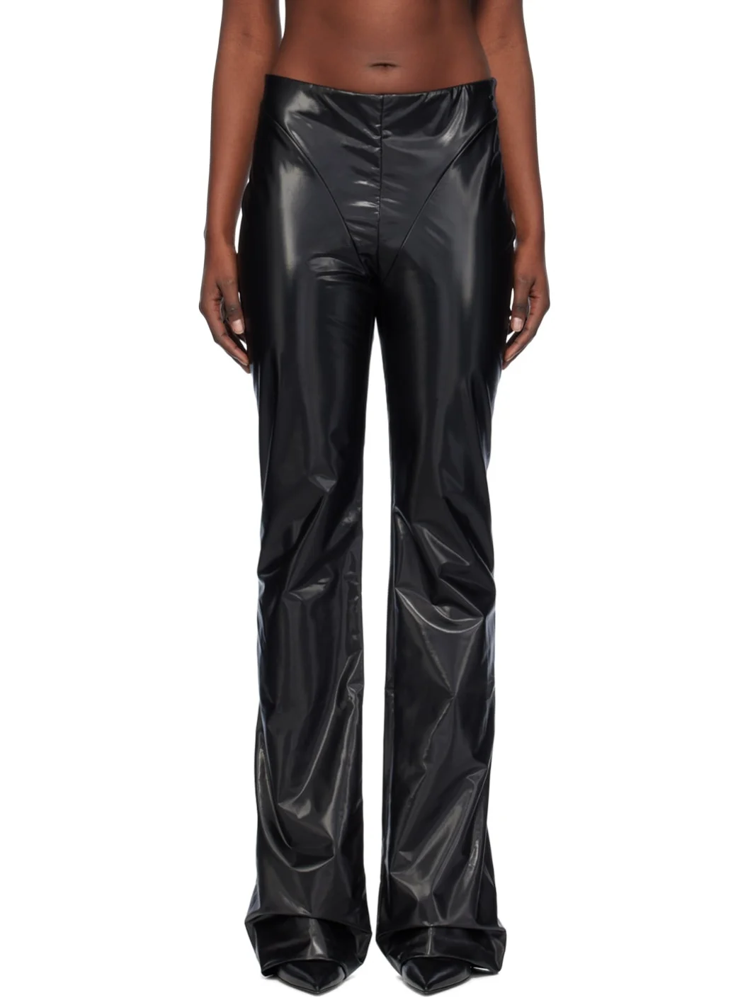 Black Laminated Trousers - 1