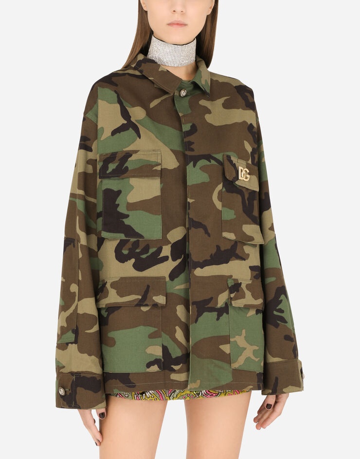 Camouflage-print cotton safari jacket - 4