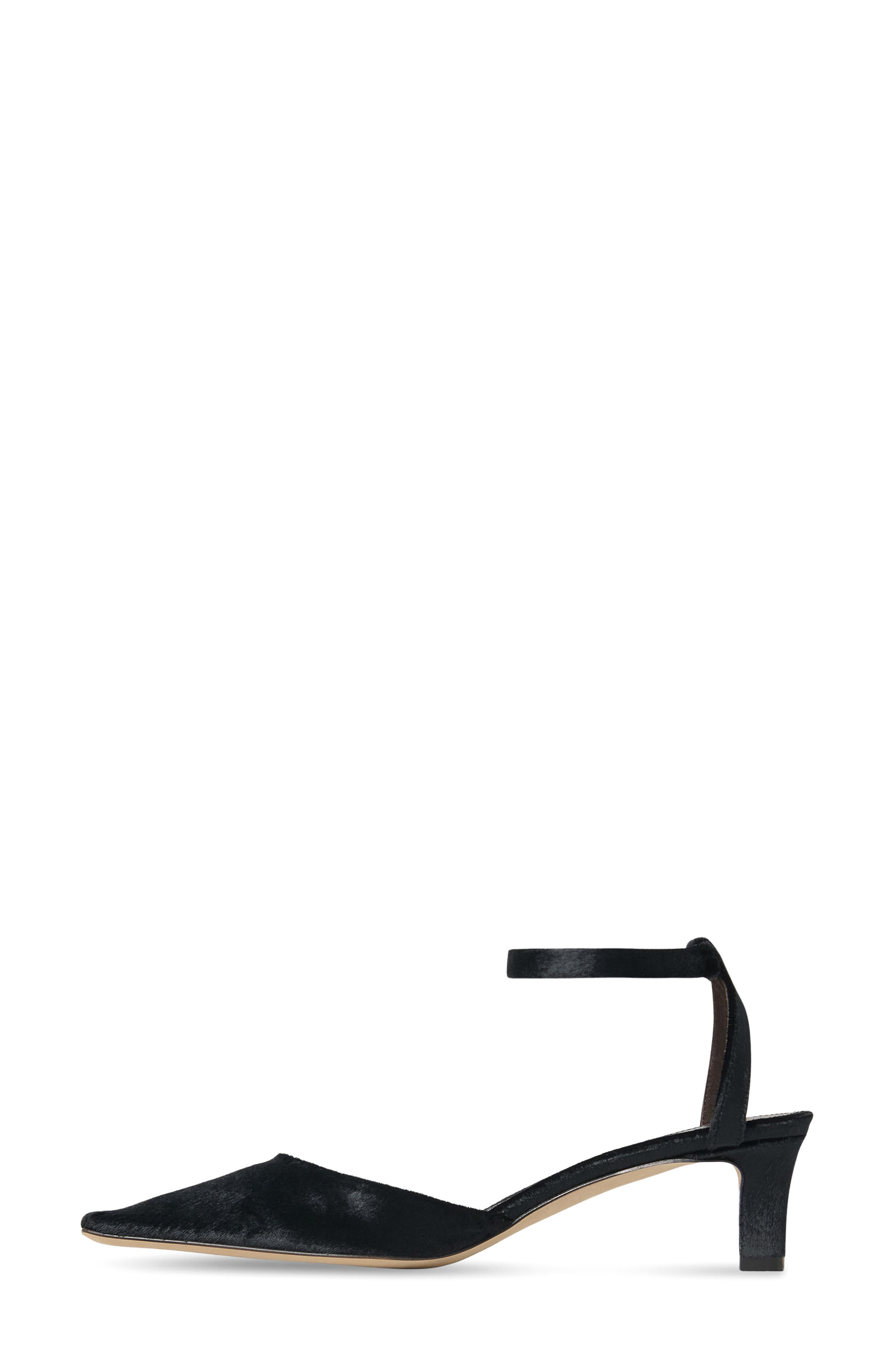 The Row Carla Square Toe Velvet Ankle Strap Sandal in Black at Nordstrom - 4