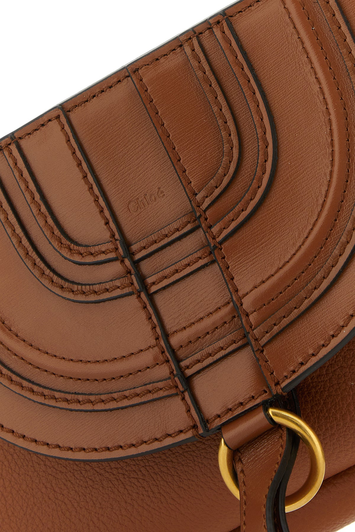 Brown leather small Marcie clutch - 4