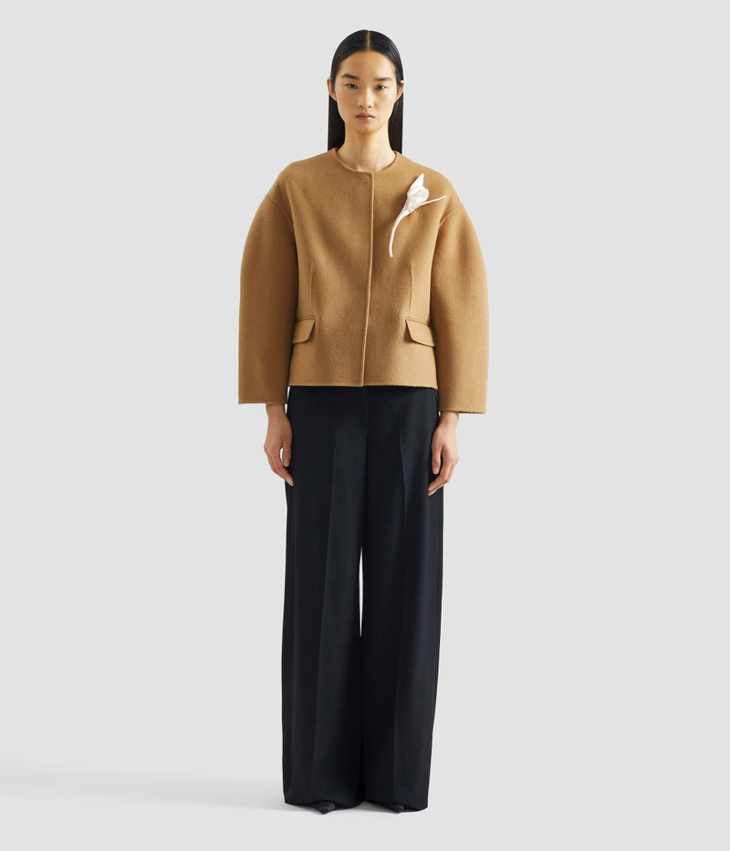 FLORAL APPLIQUÉ DOUBLE FACED CROPPED JACKET 4