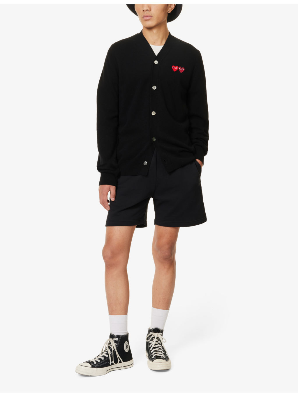 Logo-embroidered V-neck wool-knit cardigan - 2