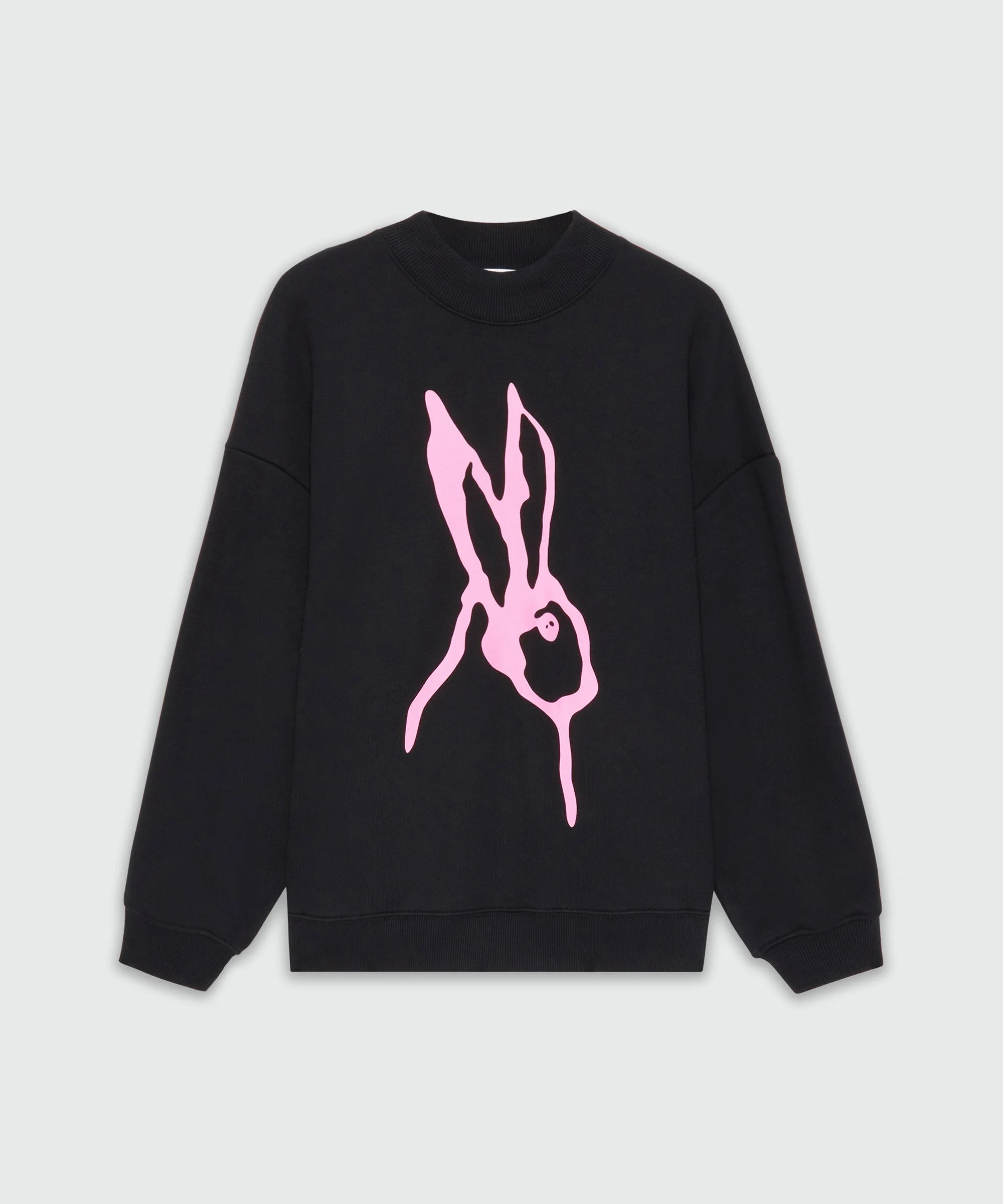 Black jersey sweatshirt with "Sketched Bunny" print - 1