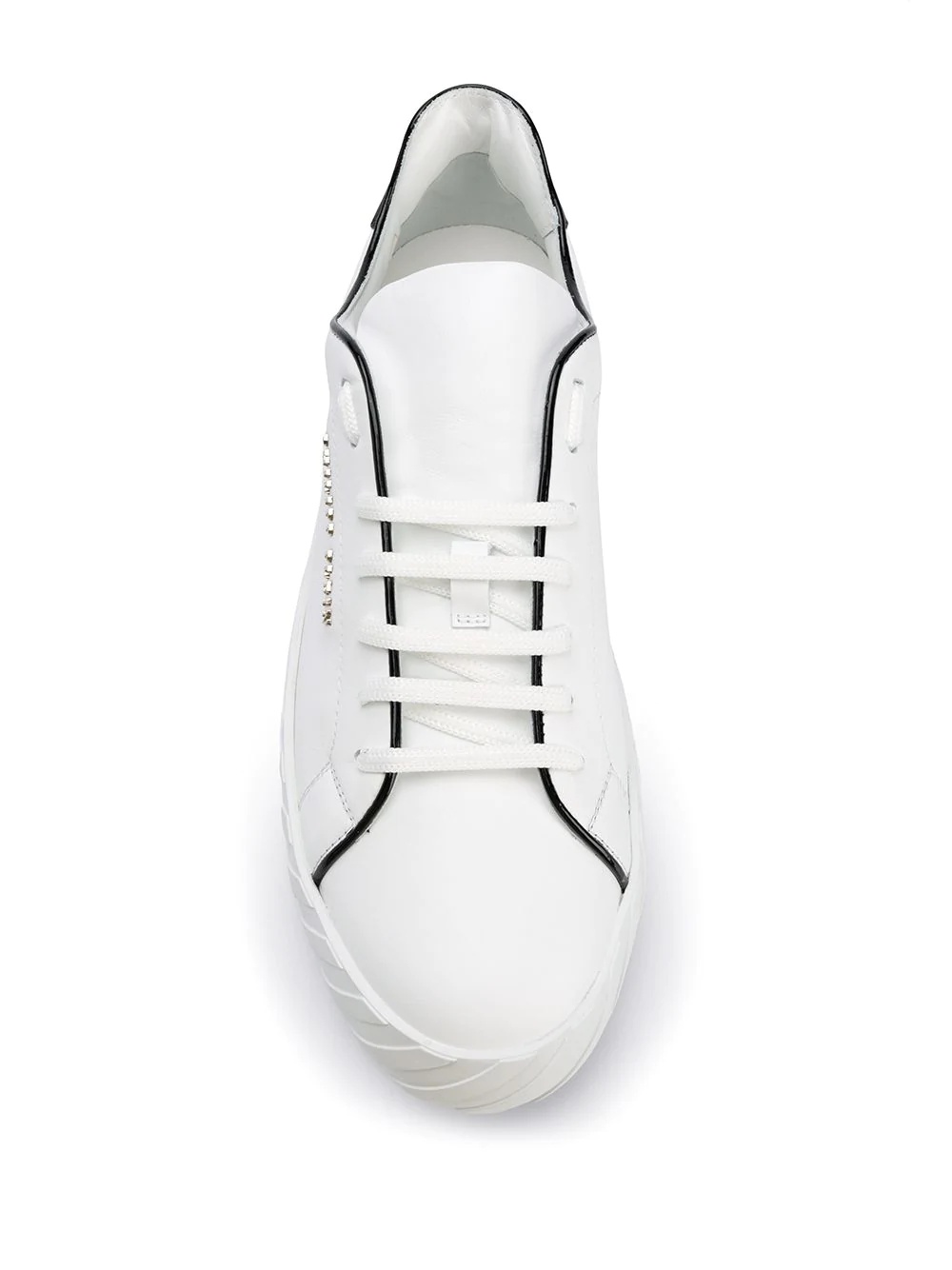 low-top leather sneakers - 4