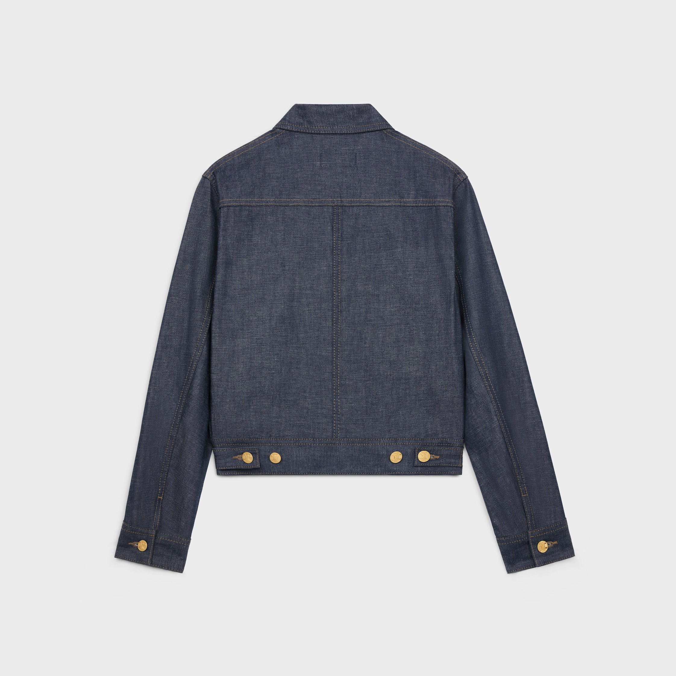 trucker jacket in raw wash denim - 2