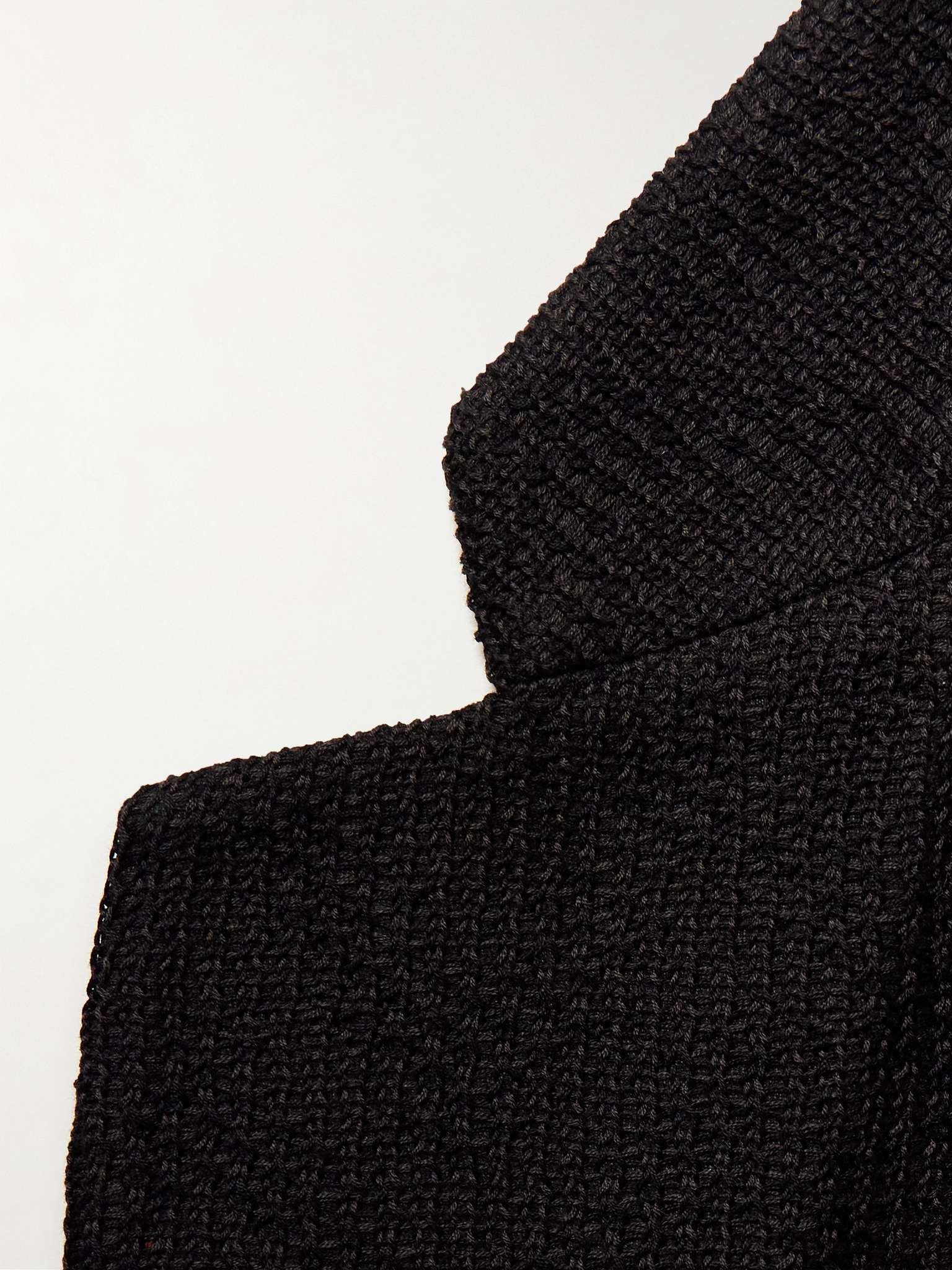 Silm-Fit Chevron-Jacquard Cotton Suit Jacket - 3
