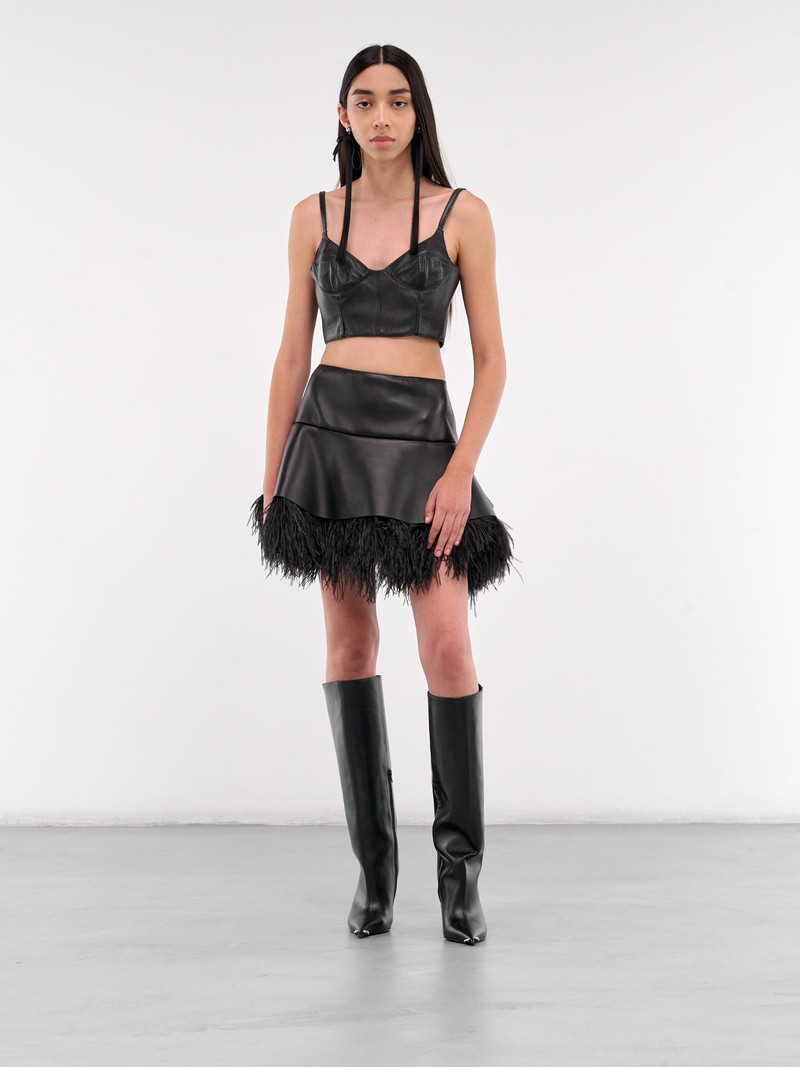 David Koma Cami Cup Leather Top outlook