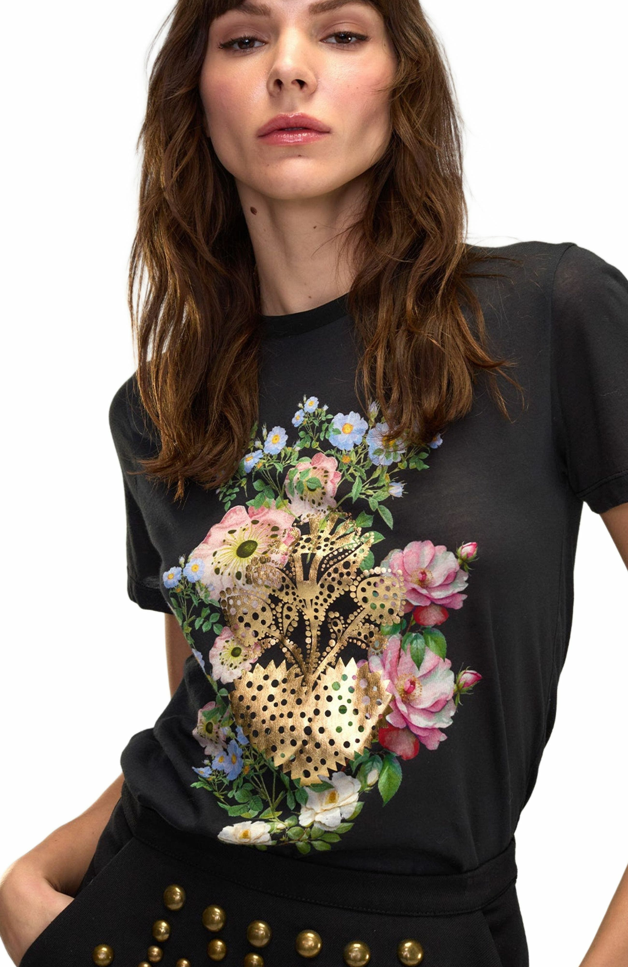 Cynthia Rowley Heart of Gold Tee in Black at Nordstrom - 3