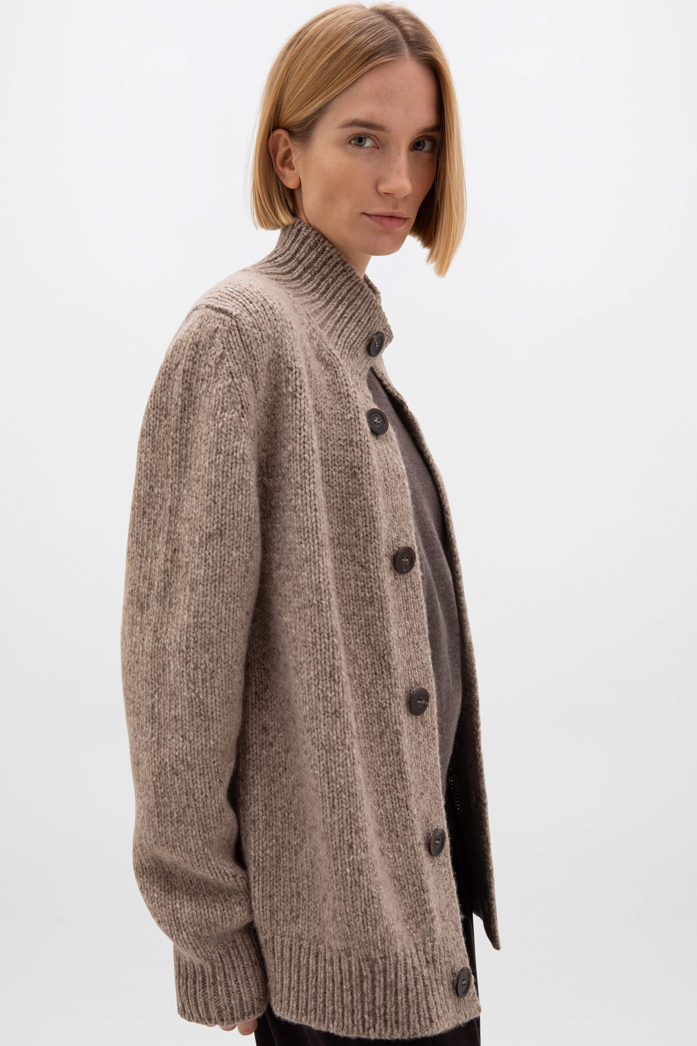 Donegal Cashmere Natural Cardigan - 5