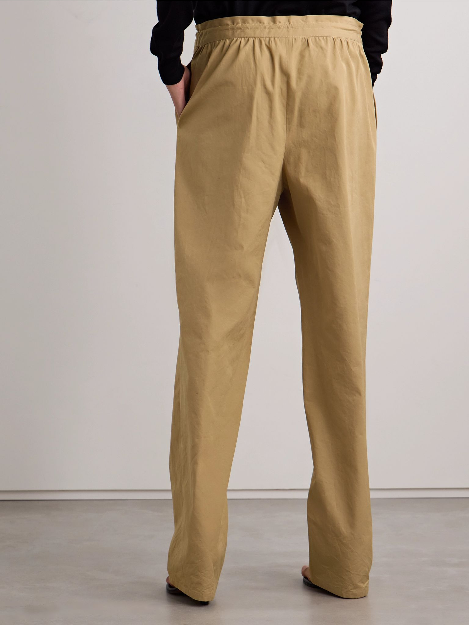 Bonette cotton straight-leg pants Light brown - 4