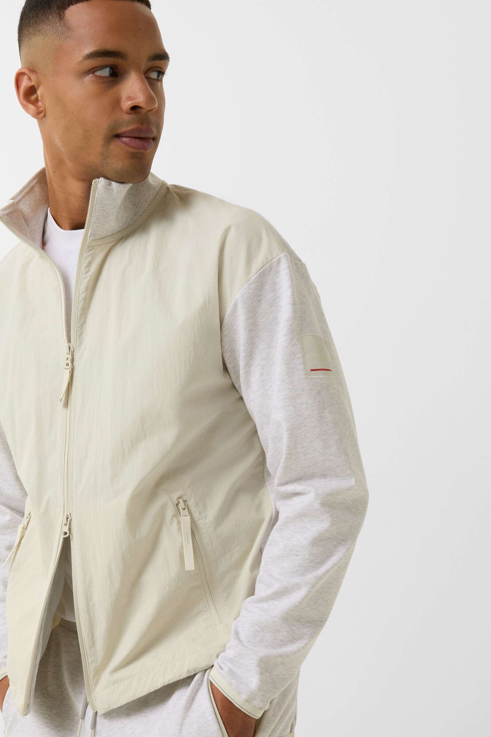 Brody jersey jacket in Sand/light gray - 5
