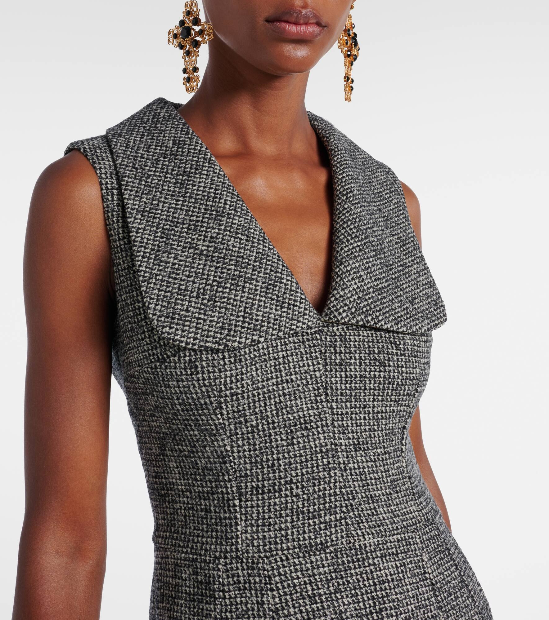 Wool-blend midi dress - 4