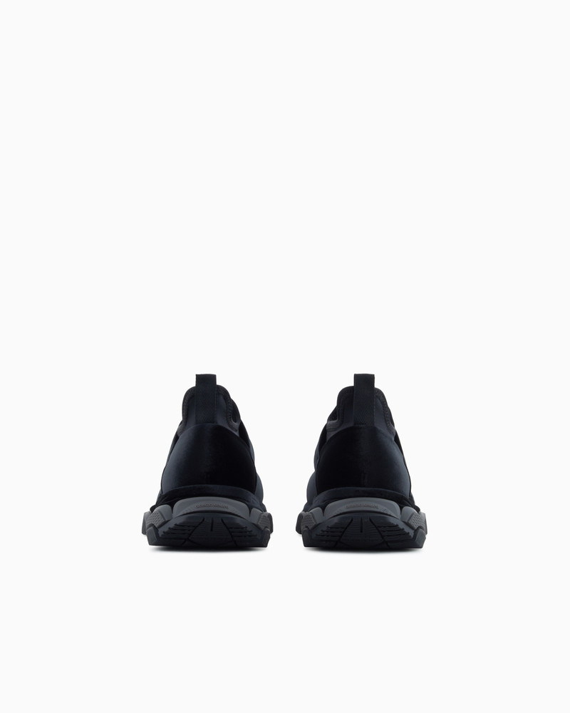 GIORGIO ARMANI SLIP-ON SNEAKERS IN VELVET AND SCUBA FABRIC outlook