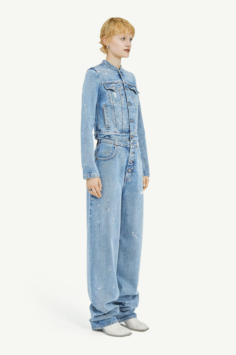 Collarless Denim Jacket 3