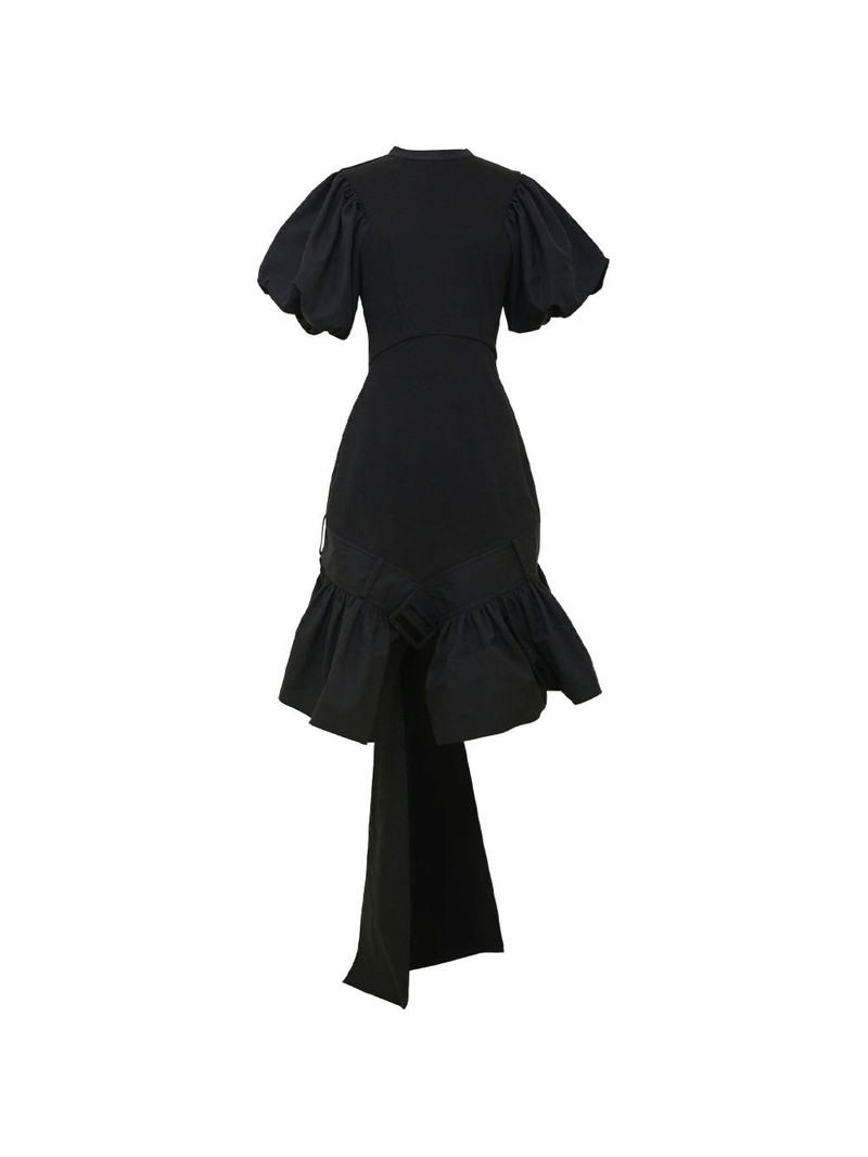 ruffled puff-sleeve midi dress 1