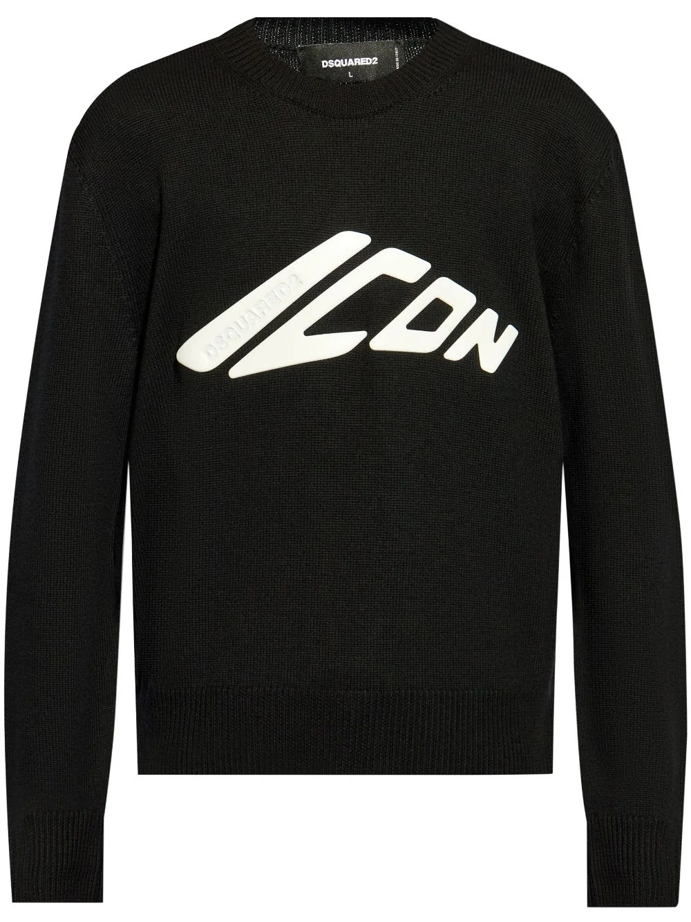 Icon logo-print virgin wool jumper - 1