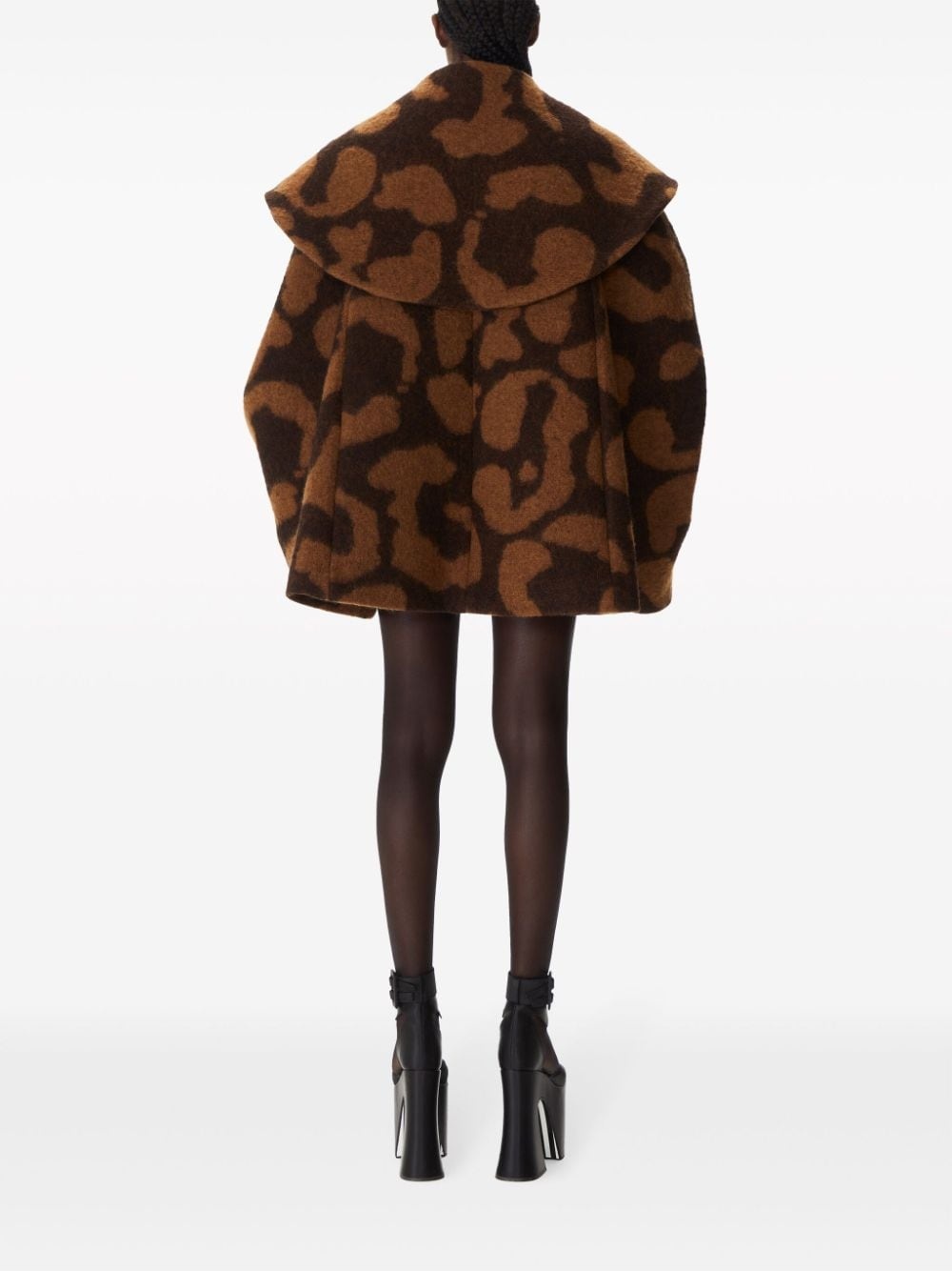 cocoon leopard-print jacket - 3