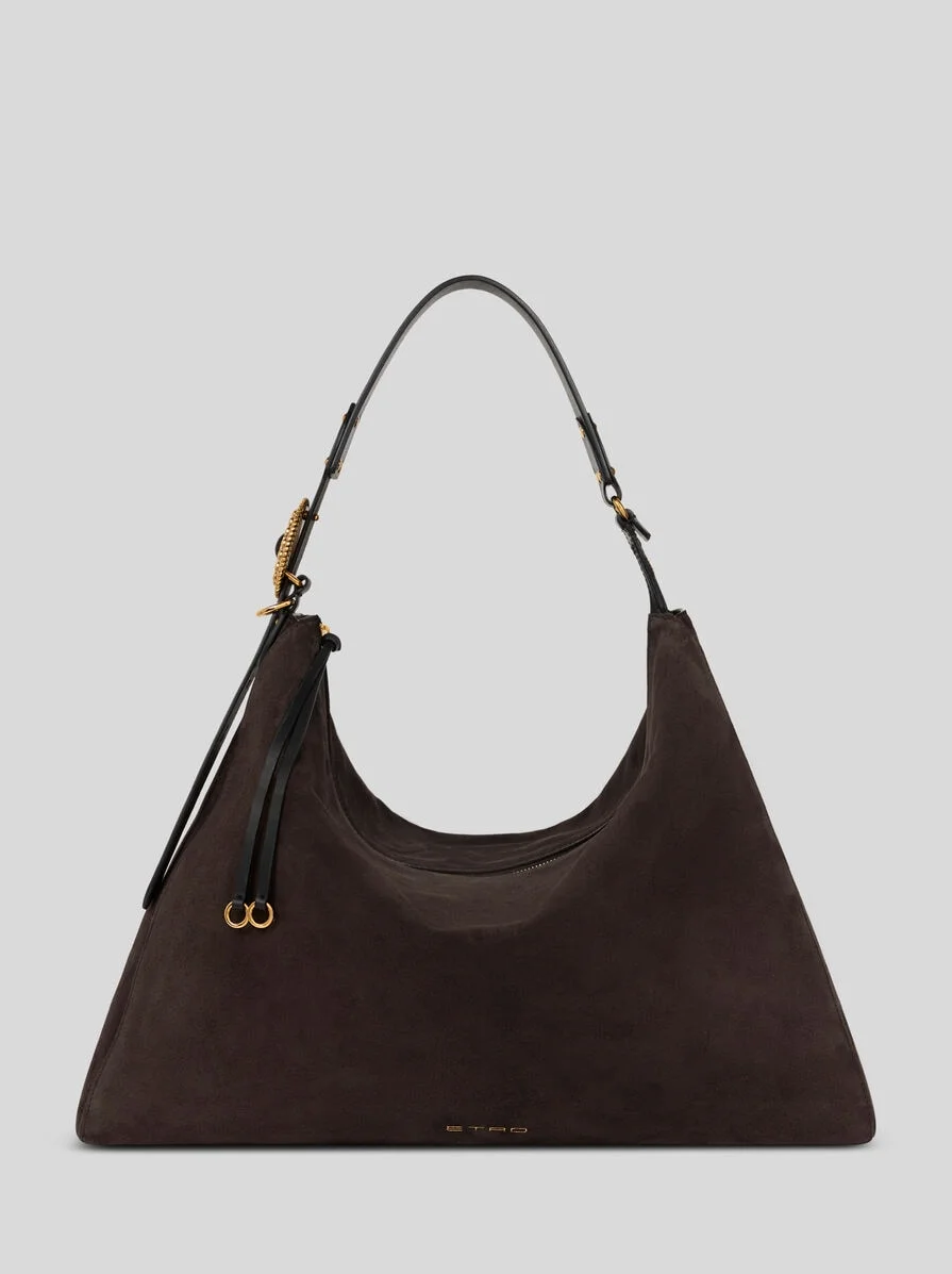LARGE SUEDE ROSETTE BAG - 1